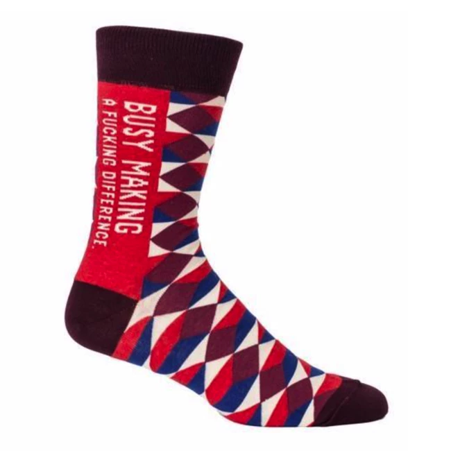 Blue Q Busy Making A Fucking Difference Men's Socks 1 Blue Q Busy Making A Fucking Difference Men's Socks