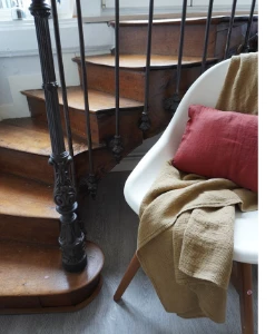 Linge Particulier Waffle Linen Bed Throw 140 x 200 cm Curry