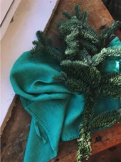 Linge Particulier Vert Emerald Waffle Linen Dishtowel