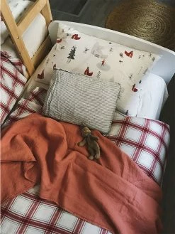 Linge Particulier Peach 140 x 200 cm Linen Bed Throw